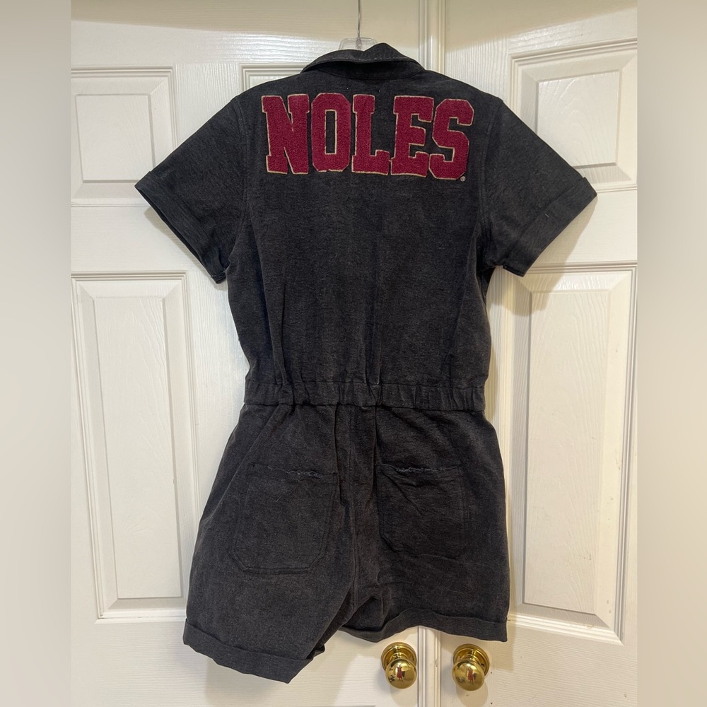 Stewart Simmons "The Noles" denim romper‎ in washed black size large grunge